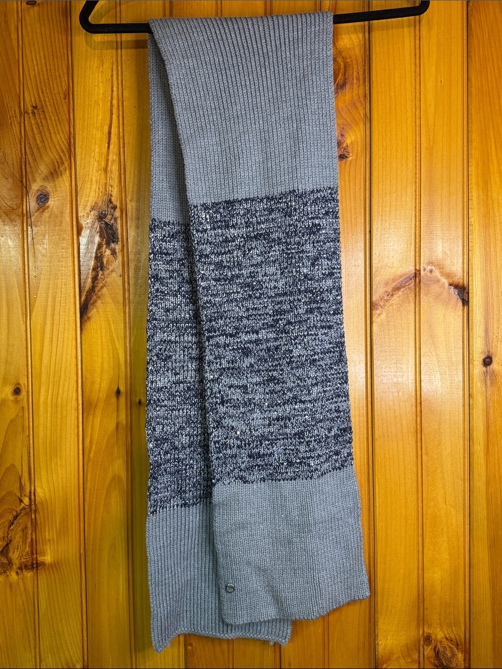 UGG Gray Two-Tone Knit Scarf